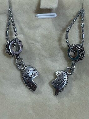 2 Mom Daughter Heart Split Up Necklace Bundle Set 18"